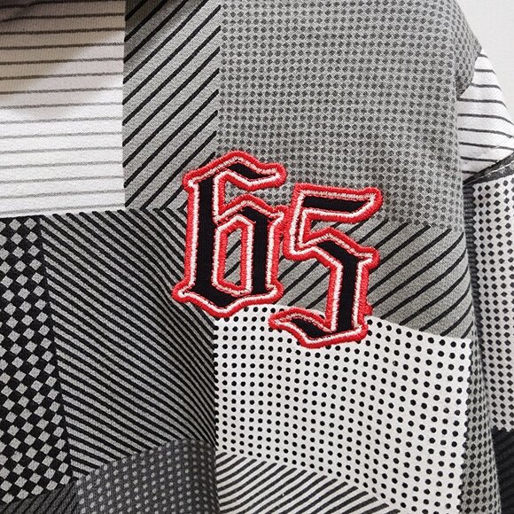 Tilt Hoodie Men's Size 16 Plaid White & Grey Pockets Full Zip Cotton Logo - Picture 3 of 9